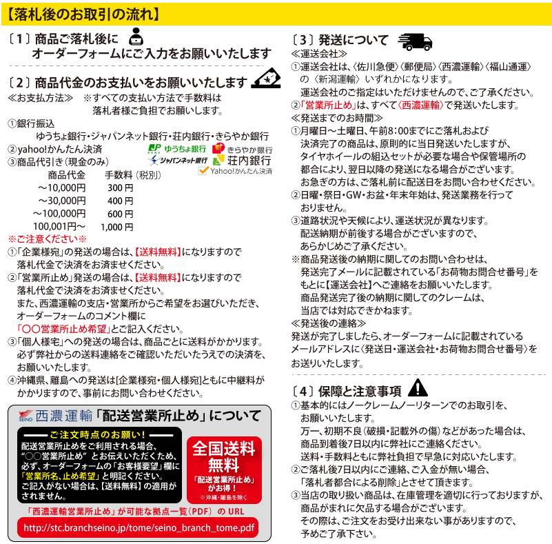 落札後のお取引の流れ