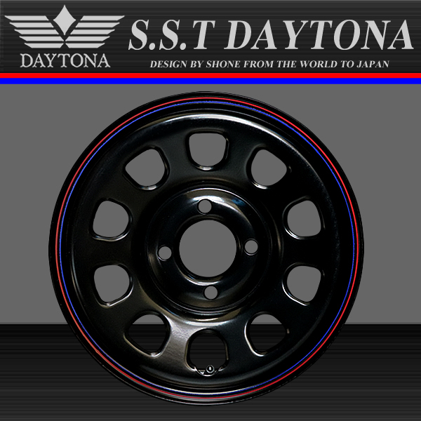◇SH178◇新品4本◇SHONE SST DAYTONA◇デイトナブラック 赤青◇13×4.5