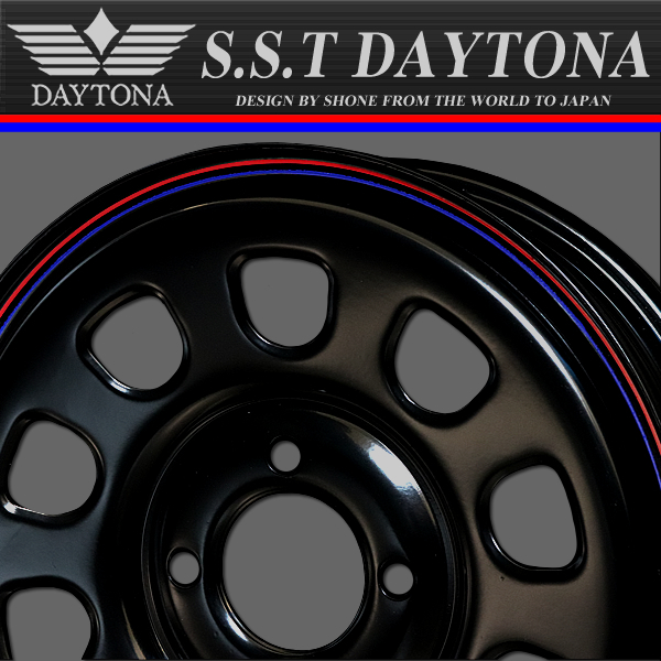 ◇SH178◇新品4本◇SHONE SST DAYTONA◇デイトナブラック 赤青◇13×4.5