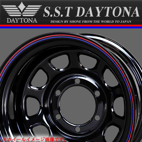 95%以上節約 会社宛 送料無料 ジムニー用 SST デイトナブラック 赤青ライン 15×8J ET-20 5穴 ハブ径110mm 1本価格 SHONE製 ブラック(赤 青ライン) 15×8J PCD139.7mm 5穴 オフセット-20 1本価格